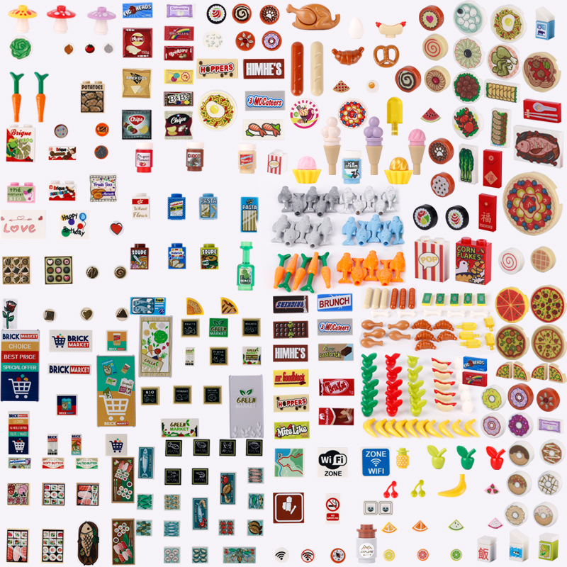Food Sweet Snacks - MOC City Street Figures Food Printed