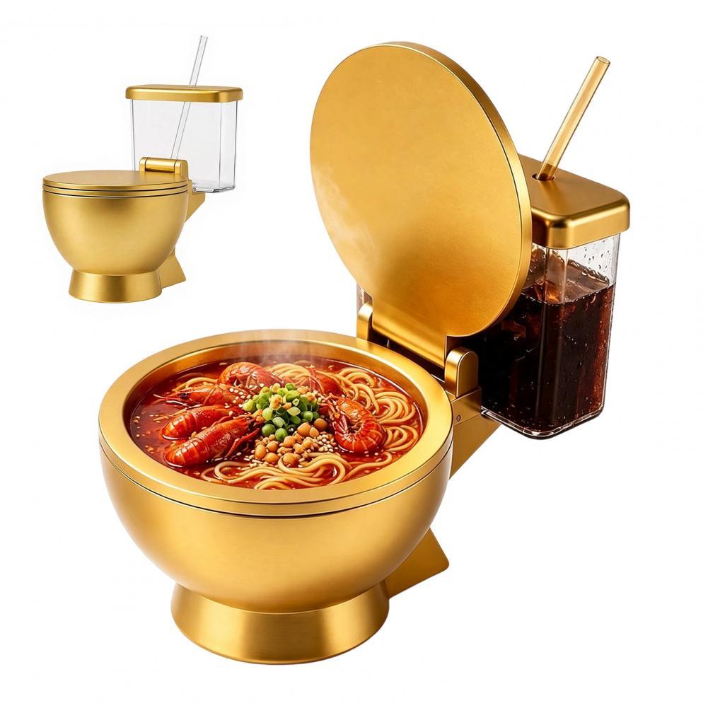 Toilet Shaped Ramen Bowl Set,  - Food Drink Snacks recension och pris