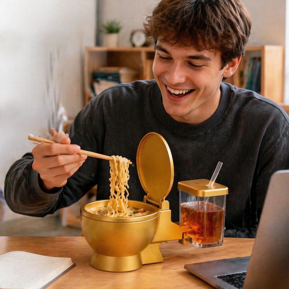 Toilet Shaped Ramen Bowl Set,  - Food Drink Snacks recension och pris
